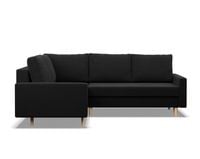 Duży narożnik, lewy, MILO, Mikrofaza, 223x172x92 cm, czarny | TYLETEGOTU
