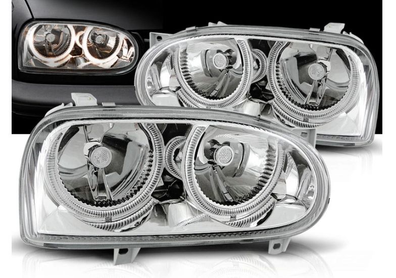 Lampy Reflektory GOLF III 3 RINGI Chrom zdjęcie 1