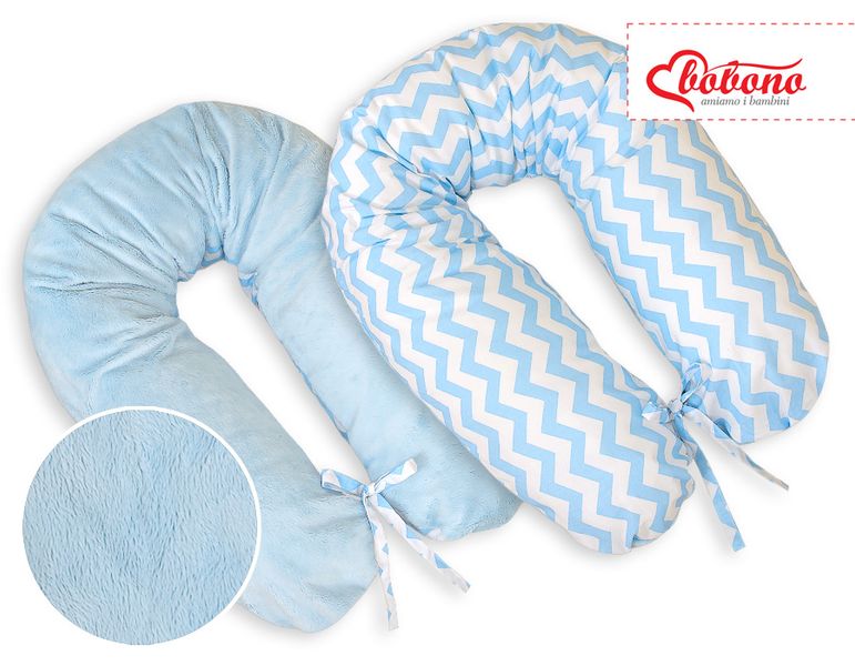 Poduszka ciążowa dwustronna Longer- Simple chevron niebieski zdjęcie 2
