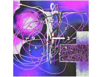 40X40CM ZEGAR BEZKRESNE UCZUCIA FIOLECIE OBRAZ