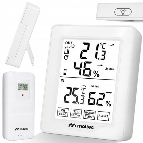 STACJA POGODOWA BEZPRZEWODOWA TERMOMETR HIGROMETR CZUJNIK ZEWNĘTRZNY na Arena.pl