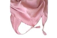 Chusta muślinowa pod szyję dla dzieci frędzle chwosty brudny róż S