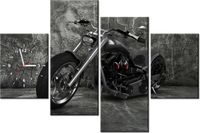 120CM 80CM ZEGAR 4 ELEM CHOPPER OBRAZ ŚCIENNY