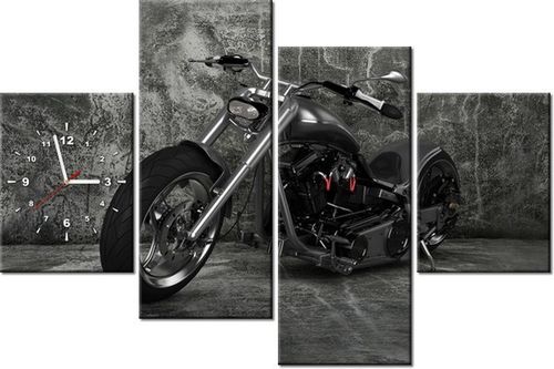 120CM 80CM ZEGAR 4 ELEM CHOPPER OBRAZ ŚCIENNY na Arena.pl