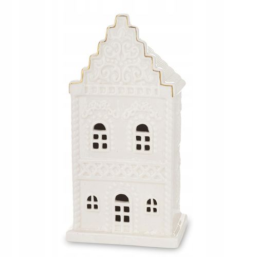 Figurka świąteczna ceramiczna biały Domek led 19,5x10x7,5 cm ART-POL na Arena.pl