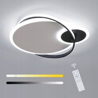 LAMPA SUFITOWA LED WISZACA OKRĄGŁY NOWOCZESNA CZARNA+BIAŁY PILOT DO SALONU
