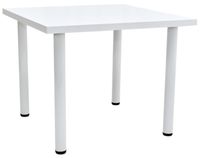 Stół 100x100 cm biały metalowe nogi duży stolik do kuchni salonu pokoju