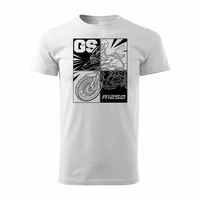 Koszulka motocyklowa z motocyklem na motor BMW GS 1250 ADVENTURE męska biała REGULAR XL