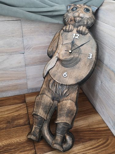 Kot w butach zegar 60cm do pokoju młodzieżowego na Arena.pl