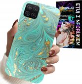 ETUI DO SAMSUNG GALAXY A22 5G - MARMURKOWE WZORY + SZKŁO HARTOWANE