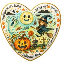 CIASTKO LUKROWANE HALLOWEEN NO.16A ROZ.M SERCE RĘCZNIE ROBIONE