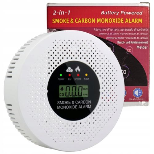Czujnik Czadu i Dymu Detektor Tlenku Węgla Certyfikowany na Arena.pl