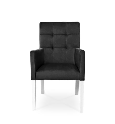 Fotel CAROL / czarny / noga biała / R100 na Arena.pl