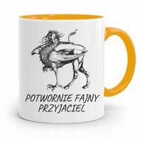 Kubek Żółty Dla Przyjaciela Potwornie Fajny Z Nadrukiem Ze Zdjęciem