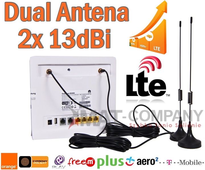 ANTENA DUAL LTE 26dBi Huawei B593 B315 E5186 2xSMA zdjęcie 6
