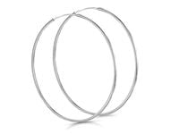 Eleganckie klasyczne srebrne gładkie kolczyki duże koła kółka 6cm srebro 925 PTRING20_60