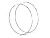 Eleganckie klasyczne srebrne gładkie kolczyki duże koła kółka 6cm srebro 925 PTRING20_60