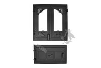 ZESTAW E5  - 43X41 CM + 23X40 CM LEWE żeliwny piecowy do pieca kominkowy