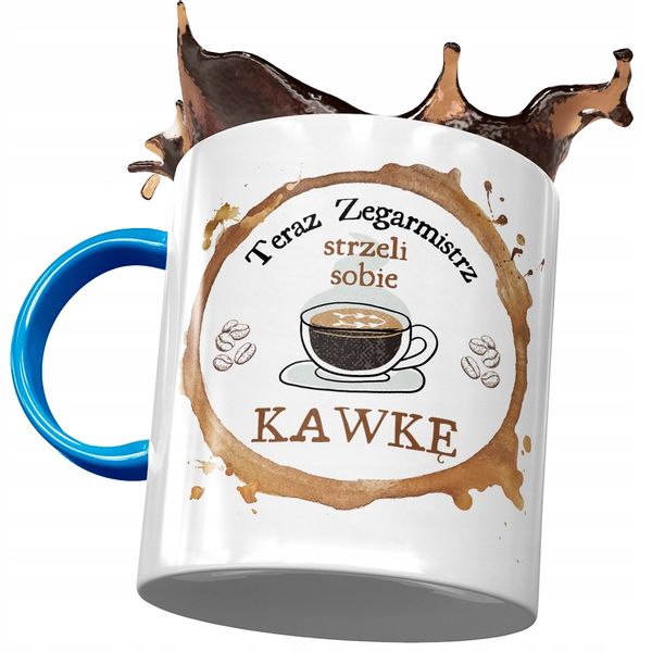 Kubek Błękitny Dla Zegarmistrza Strzeli Kawkę Z Nadrukiem Ze Zdjęciem zdjęcie 1