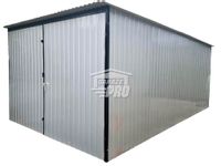 Garaż blaszany 3x5 Brama dwuskrzydłowa szary spad w tył GP101