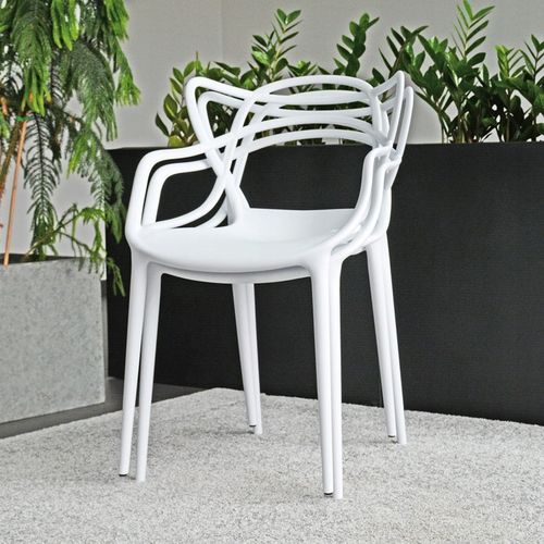 Krzesło Plastikowe Ogrodowe Tarasowe Białe Mocne Ażurowe Na Balkon Działkę na Arena.pl