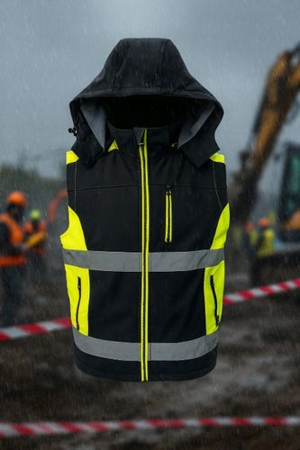 KAMIZELKA robocza BEZRĘKAWNIK softshell Z KAPTUREM odblaskowy OCIEPLANY XL na Arena.pl