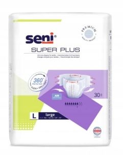 Super Seni Plus L pieluchomajtki dla dorosłych na rzepy 30szt. na Arena.pl