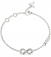 Bransoletka damska srebrna Guess cyrkonia nieskończoność 20cm