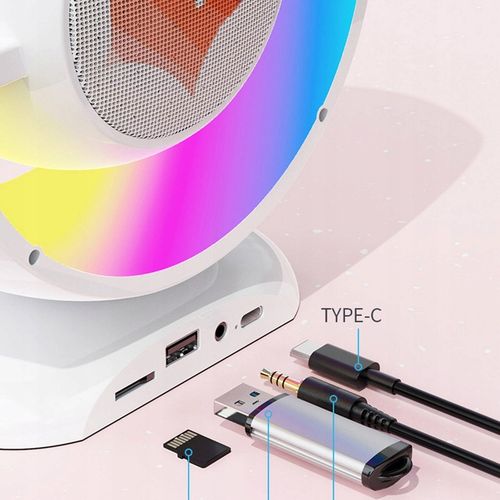 ZESTAW KARAOKE 2 MIKROFONY BEZPRZEWODOWY PRZENOŚNY GŁOŚNIK BLUETOOTH LED na Arena.pl