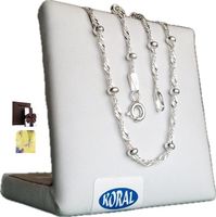 Łańcuszek srebrny z kulkami próby 925 Naszyjnik Srebrny Damski (na PREZENT)