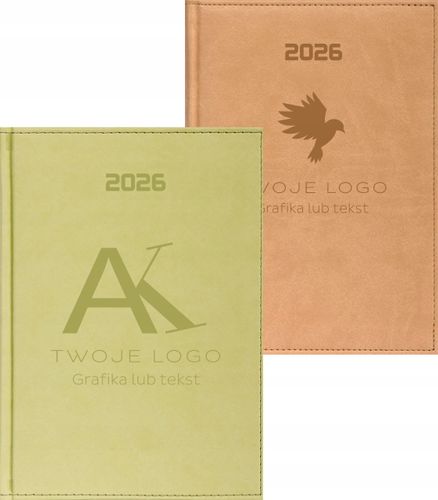 FIRMOWY KALENDARZ A5 tygodniowy na 2026 rok Z TWOIM LOGO GRAWER 25 szt na Arena.pl