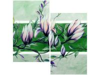 60X60CM SŁODYCZ MAGNOLII ZIELENI DWU OBRAZ ŚCIAN