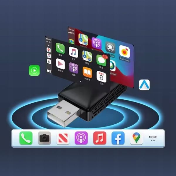 Adapter CarPlay Android Auto BEZPRZEWODOWY WiFi Bluetooth USB USB-C zdjęcie 6