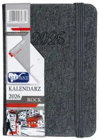 Kalendarz 2026 A7 Tygodniowy Rock, Szary