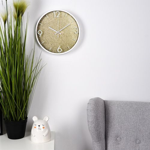 Zegar ścienny złoty biały 29,5 cm na Arena.pl
