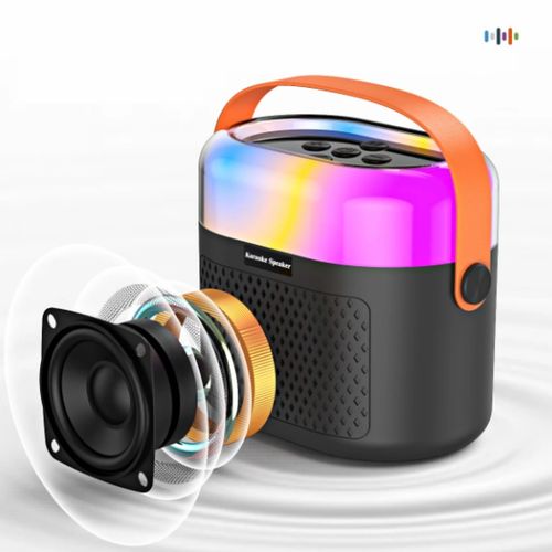 MINI GŁOŚNIK BLUETOOTH 2 MIKROFONY DLA DZIECI ZESTAW DO KARAOKE RGB LED na Arena.pl