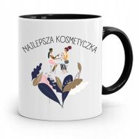 Kubek Czarny Dla Kosmetyczki Najlepsza Kosmetyczka Z Nadrukiem Ze Zdjęciem