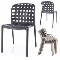 Krzesło z tworzywa STRIP szare plecione nowoczesne