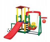 Duży Plac Zabaw Zjeżdżalnia Koszykówka Huśtawka