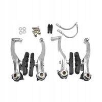 KOMPLET PRZÓD TYŁ HAMULCE ROWEROWE SZCZĘKI V-BRAKE KLOCKI HAMULCOWE ZESTAW