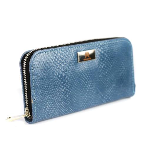 P-02 Portfel skórzany Korona -błękitny J KEMER na Arena.pl