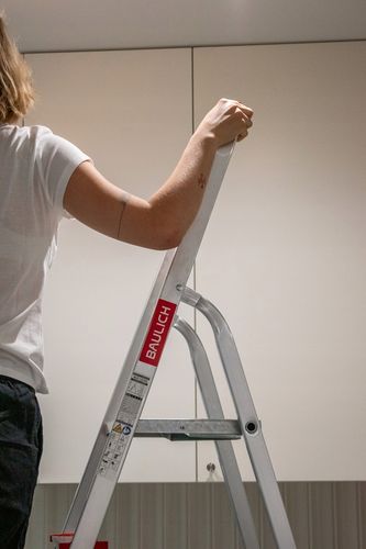 Drabina aluminiowa domowa 7 stopniowa składana BAULICH hak i stopki GRATIS! na Arena.pl