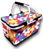 KOSZ PIKNIKOWY SKŁADANY KOSZYK TERMICZNY NA ZAKUPY PIKNIK RÓŻNE WZORY