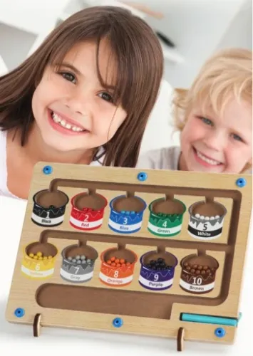 GRA DREWNIANY LABIRYNT NAUKA LICZENIA I KOLORÓW SORTER SUPER PREZENT na Arena.pl