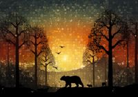 Plakat 59,4x42cm Zachód w Dzikim Lesie