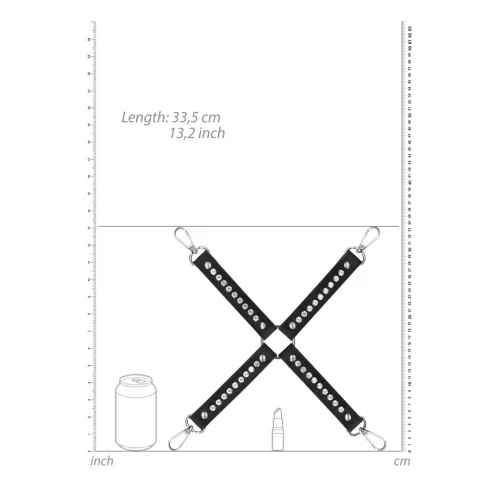 shots ouch! diamond series uprząż z ozdobnymi ćwiekami, czarna na Arena.pl