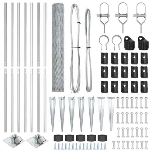 Ogrodzenie z słupkami Srebrny 1.4 x 10 m Stal pokryta PCV na Arena.pl