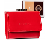 mały, skórzany portfel damski na zatrzask i bigiel - peterson