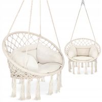HUŚTAWKA OGRODOWA BOHO FOTEL WISZĄCY BOCIANIE GNIAZDO Z PODUSZKĄ NA TARAS
