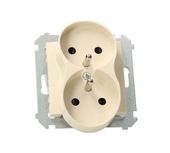 Simon54 Gniazdo wtyczkowe podwójne z uziemieniem DGZ2MZ.01/41 beżowy